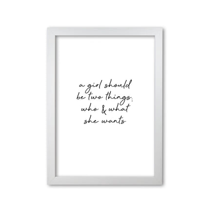 Who & What She Quote Print By Orara Studio White Grain