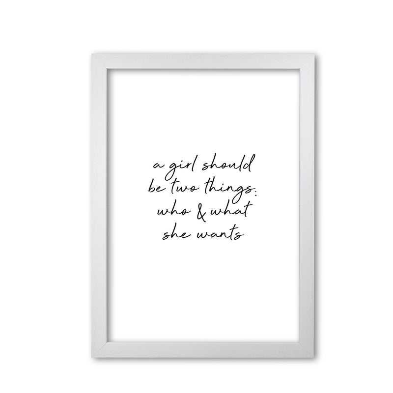 Who & What She Quote Print By Orara Studio White Grain