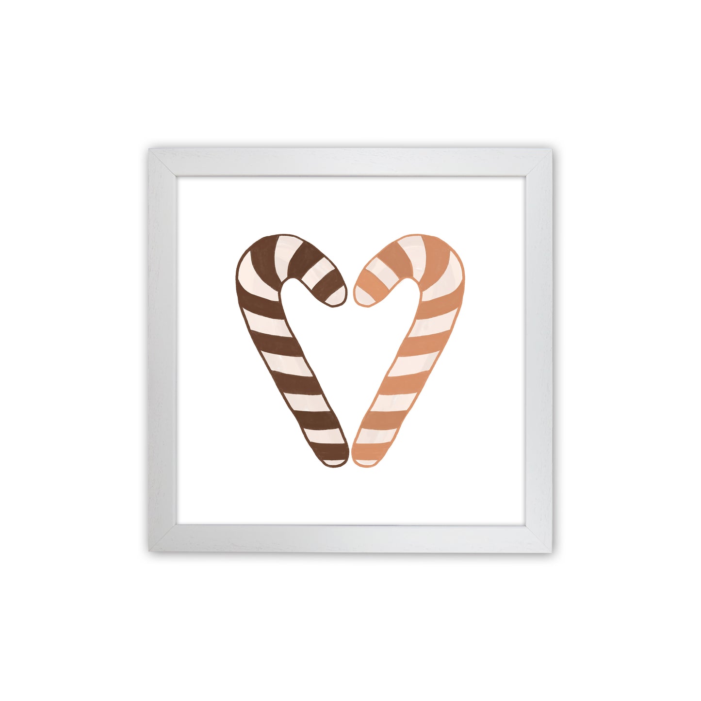 Candy Canes Christmas Art Print by Orara Studio White Grain
