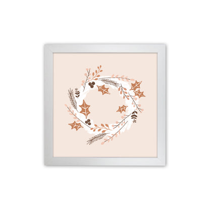 Christmas Wreath Christmas Art Print by Orara Studio White Grain