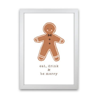 Eat Drink & Be Merry Christmas Art Print by Orara Studio White Grain