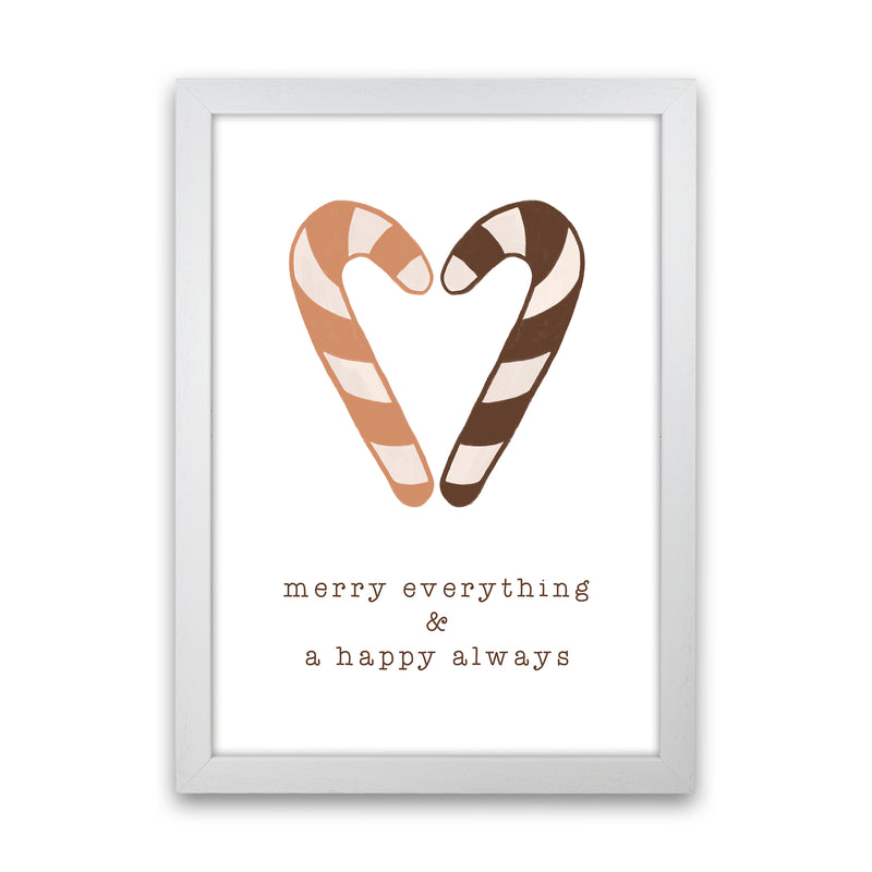 Merry Everything & A Happy Always Christmas Art Print by Orara Studio White Grain