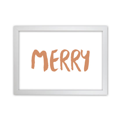 Merry Christmas Art Print by Orara Studio White Grain