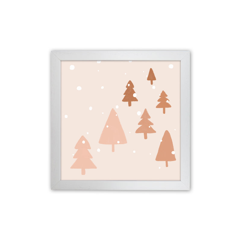 Pastel Winter Trees Christmas Art Print by Orara Studio White Grain