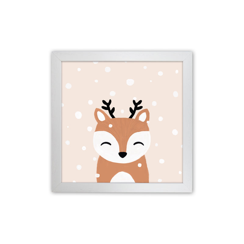 Snow & Deer Christmas Art Print by Orara Studio White Grain