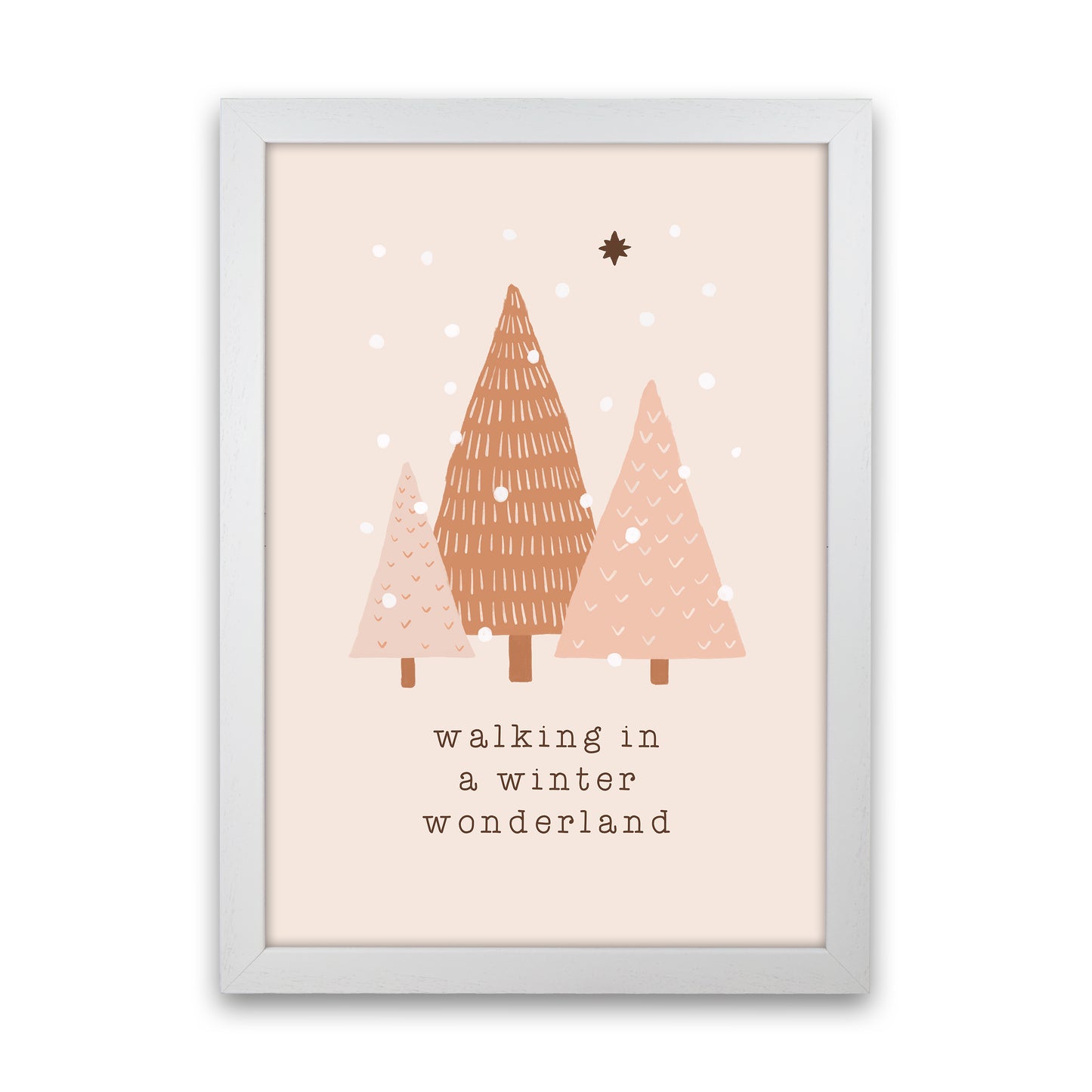 Walking In A Winter Wonderdland Christmas Art Print by Orara Studio White Grain