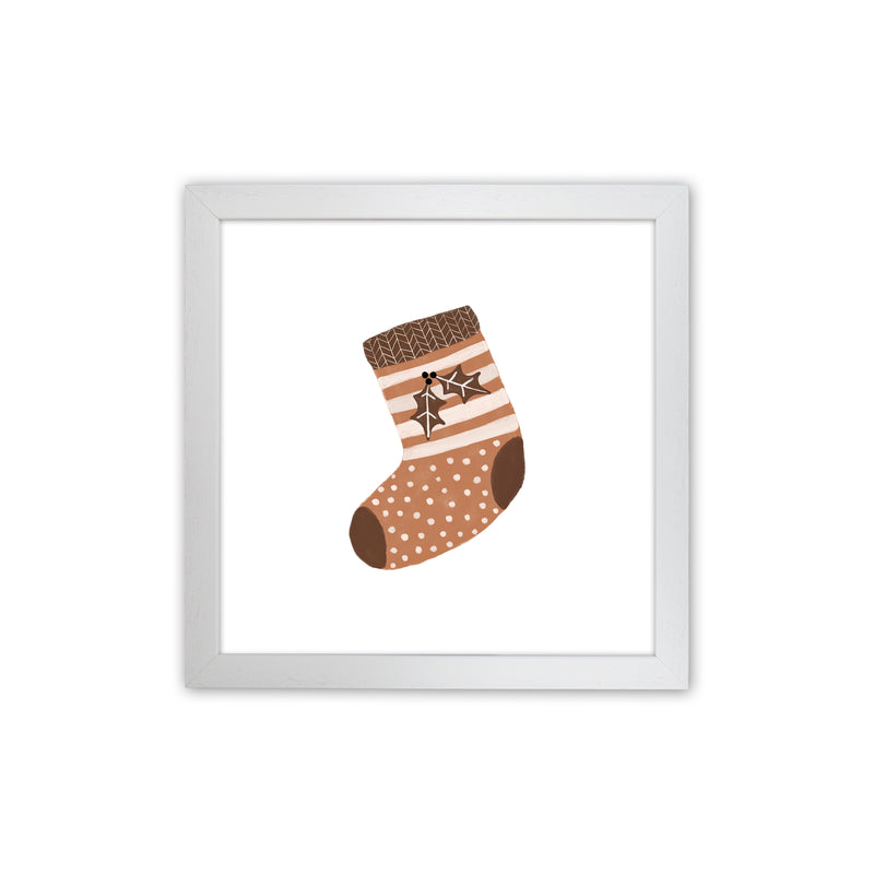 Xmas Stocking Christmas Art Print by Orara Studio White Grain