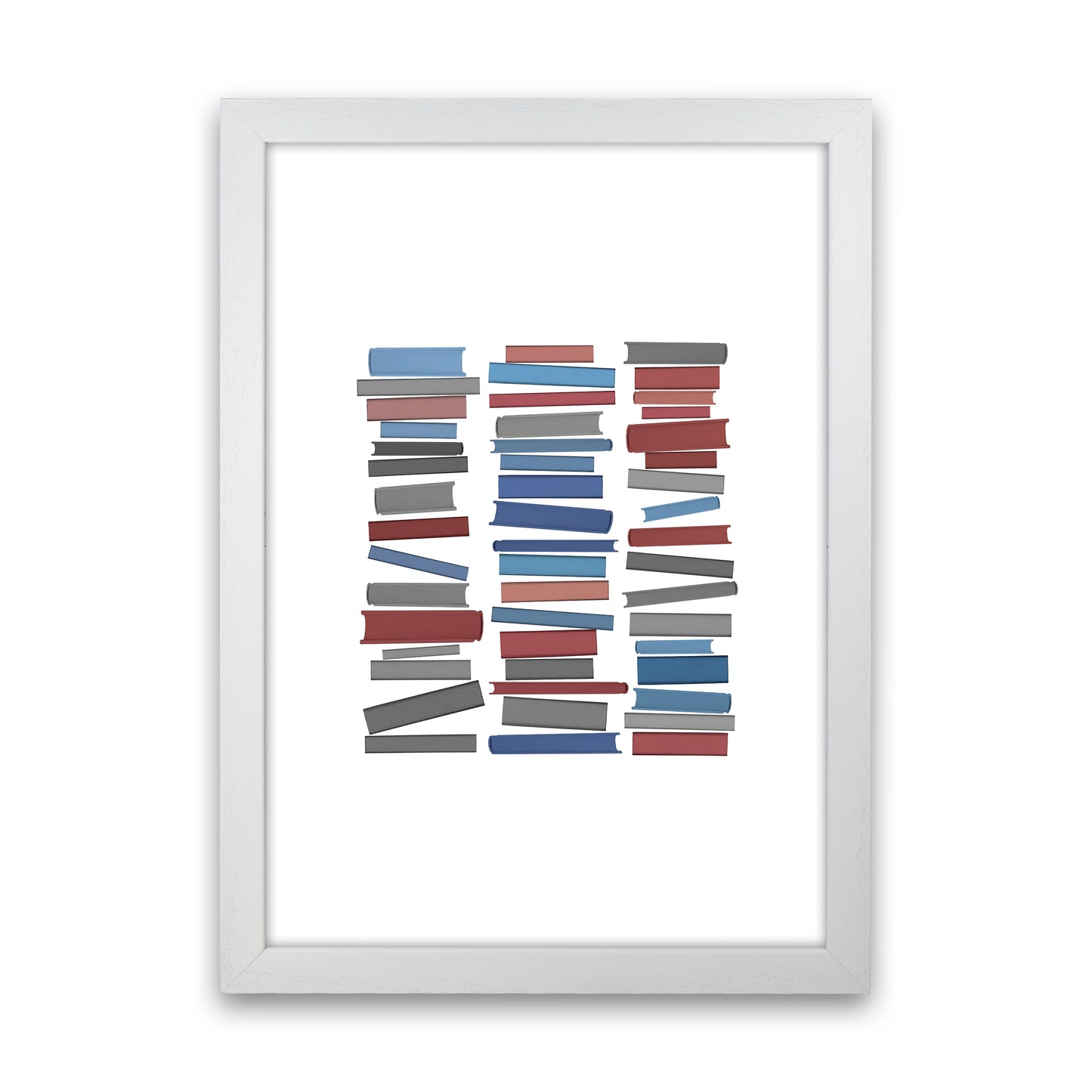 Books Colourful Abstract Art Print by Orara Studio White Grain