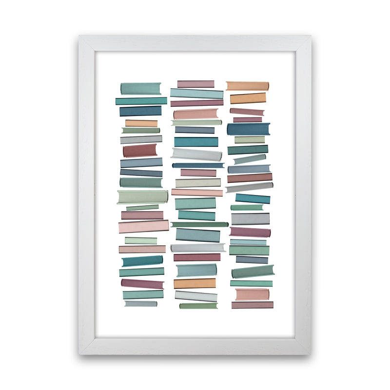 Books Pastel Abstract Art Print by Orara Studio White Grain