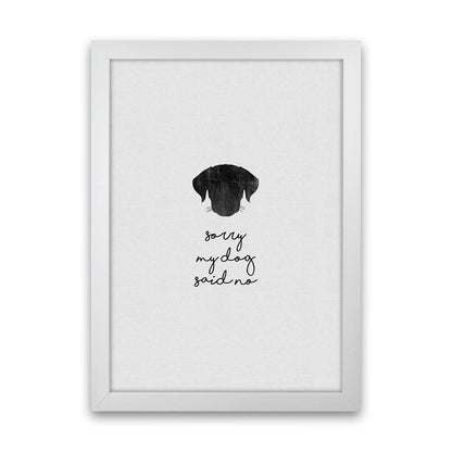 Sorry My Dog Said No Quote Art Print by Orara Studio White Grain
