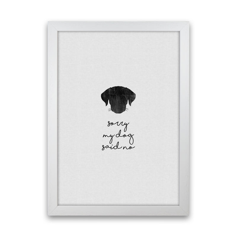 Sorry My Dog Said No Quote Art Print by Orara Studio White Grain
