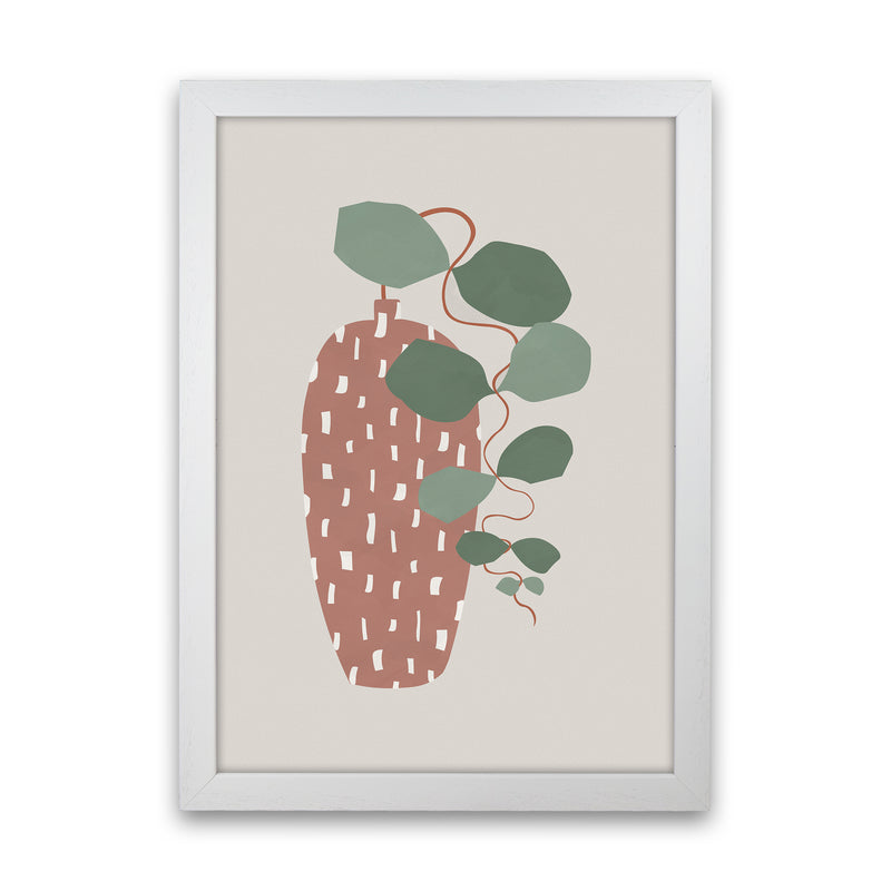 Terrazzo & Leaves Art Print by Orara Studios White Grain