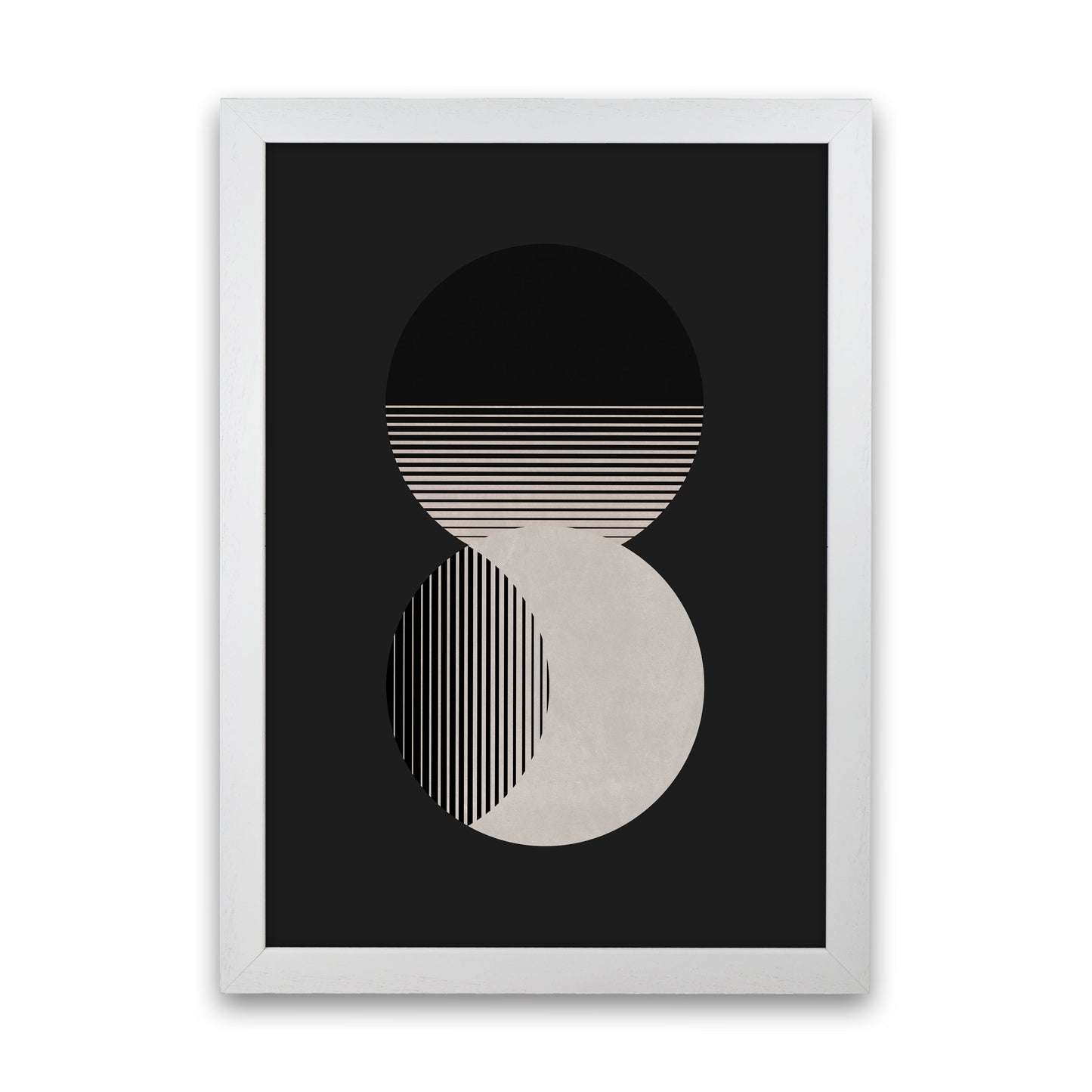 Circle Sun & Moon BW Art Print by Orara Studio White Grain
