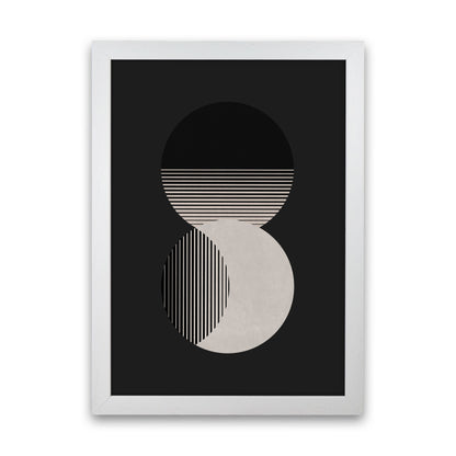 Circle Sun & Moon BW Art Print by Orara Studio White Grain