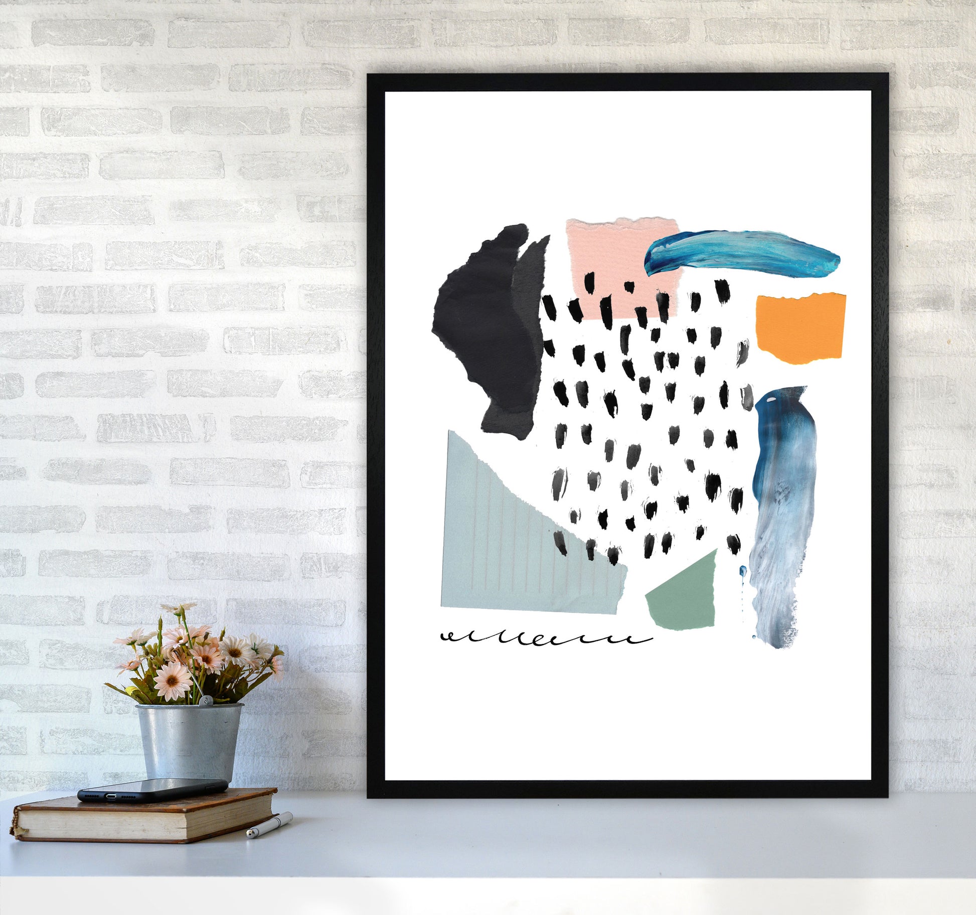 Abstract Shapes Artboard Modern Print A1 White Frame