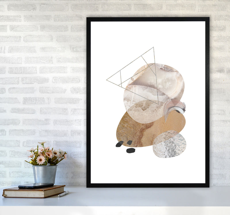 Abstract Geometric Pebble Modern Print A1 White Frame