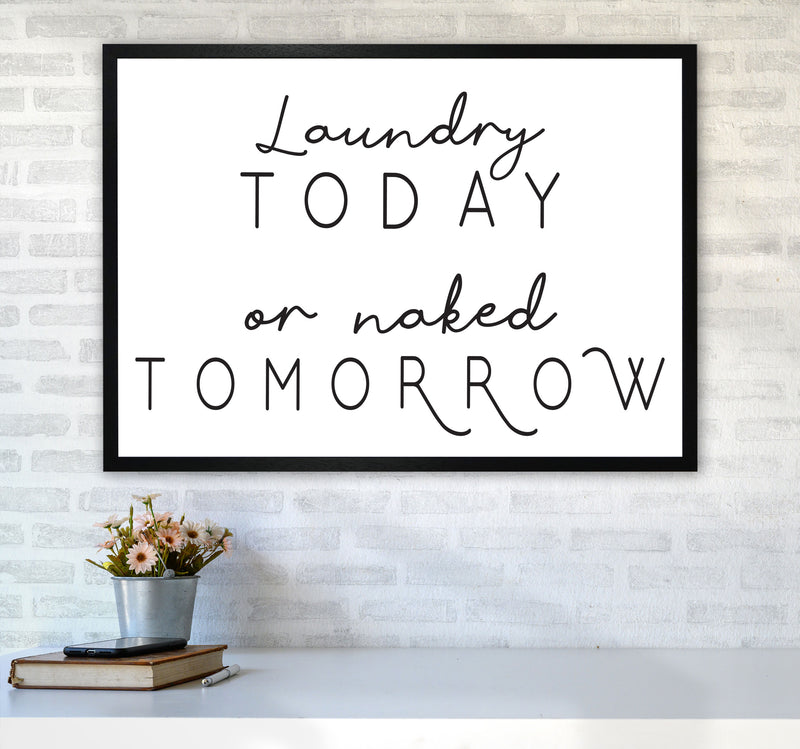 Laundry Today Landscape, Bathroom Modern Print, Framed Bathroom Wall Art A1 White Frame
