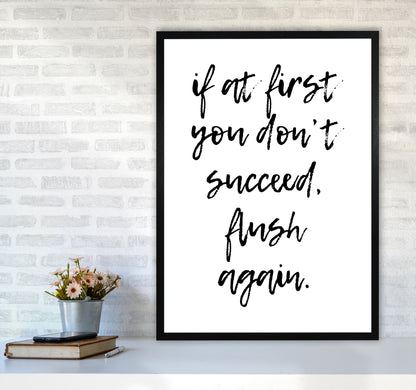 Flush Again, Bathroom Modern Print, Framed Bathroom Wall Art A1 White Frame