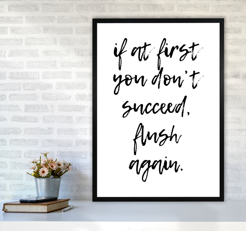 Flush Again, Bathroom Modern Print, Framed Bathroom Wall Art A1 White Frame