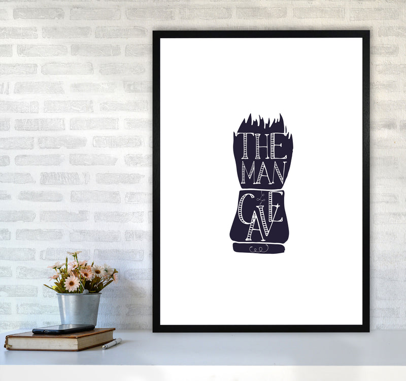 The Man Cave 2 Modern Print, Framed Bathroom Wall Art A1 White Frame