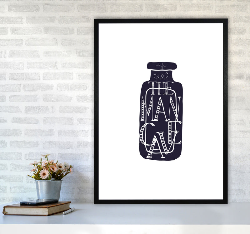 The Man Cave 3 Modern Print, Framed Bathroom Wall Art A1 White Frame