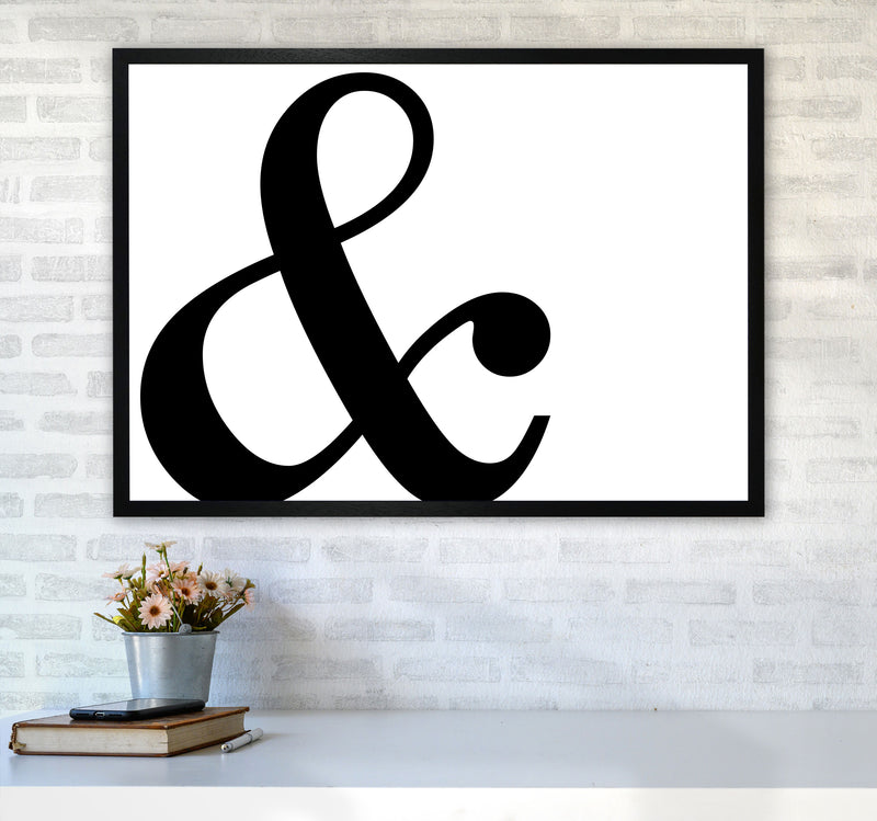 Ampersand Landscape Framed Typography Wall Art Print A1 White Frame