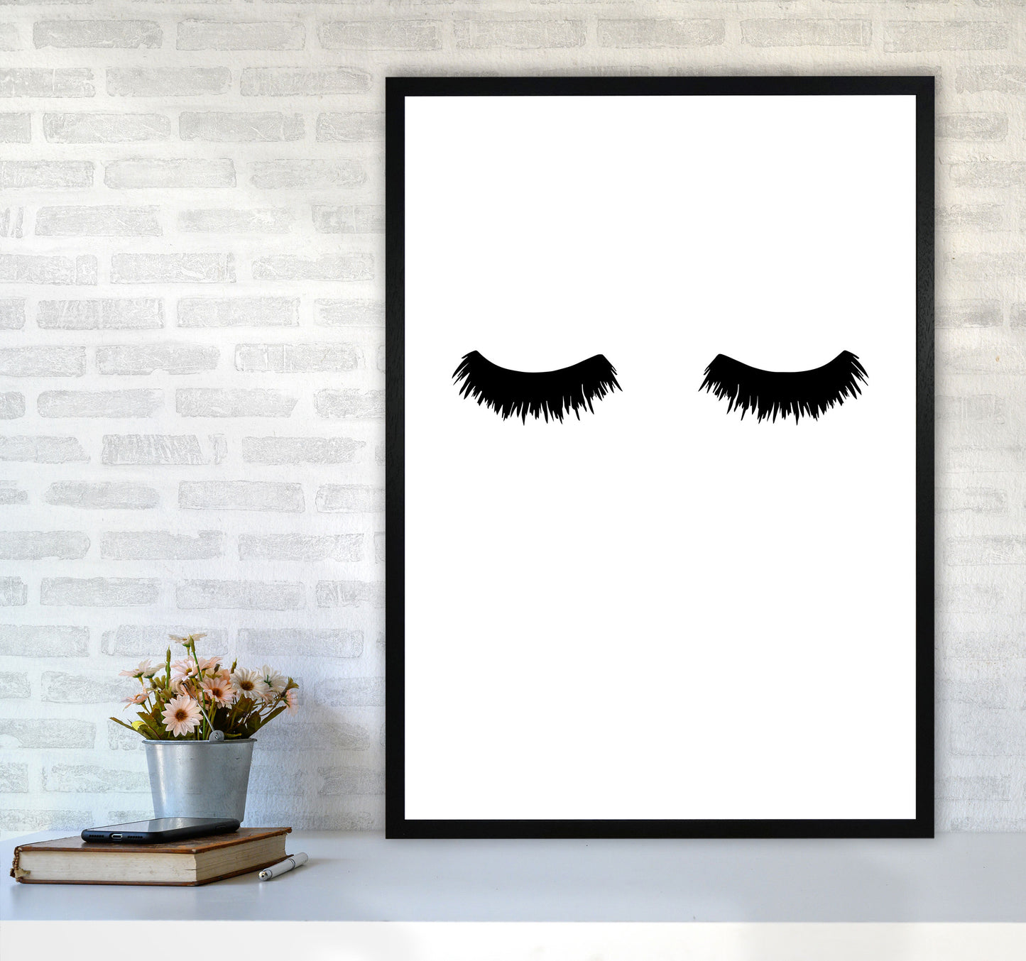 Lashes Modern Print A1 White Frame
