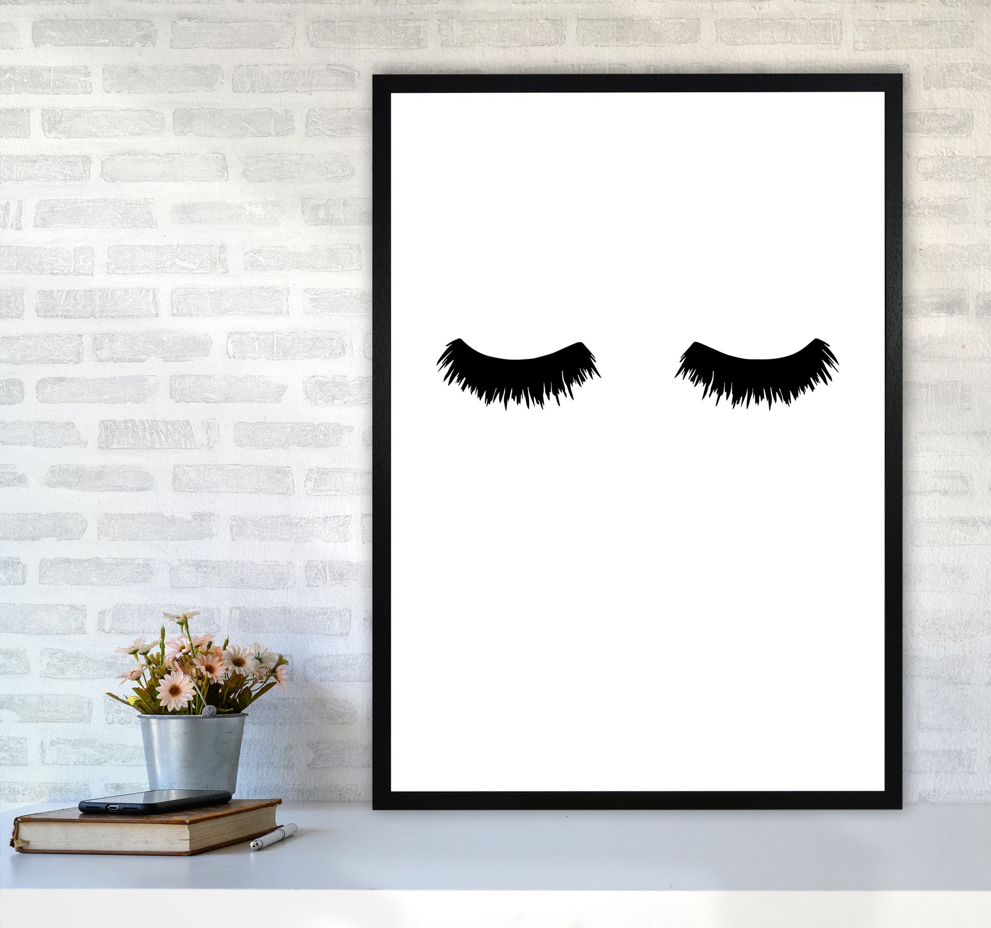 Lashes Modern Print A1 White Frame