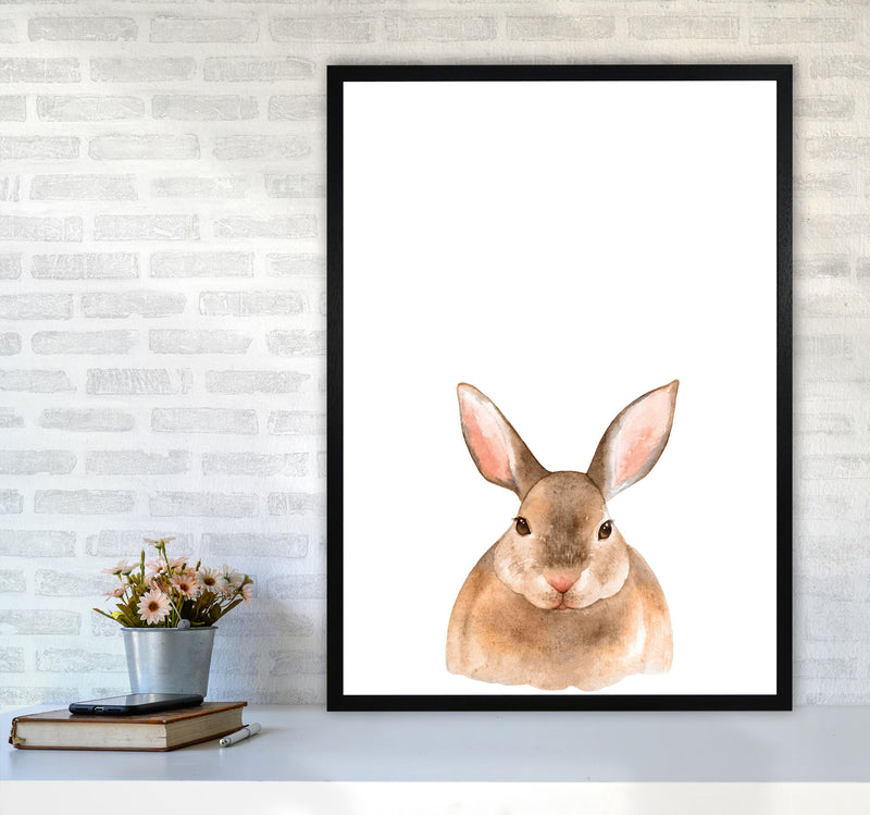 Forest Friends, Cute Bunny Modern Print Animal Art Print A1 White Frame