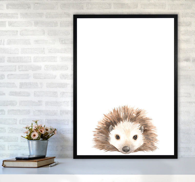 Forest Friends, Cute Hedgehog Modern Print Animal Art Print A1 White Frame