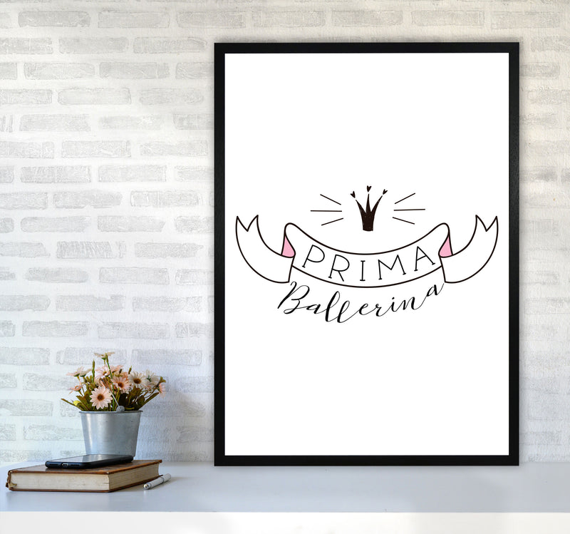 Prima Ballerina Framed Nursey Wall Art Print A1 White Frame