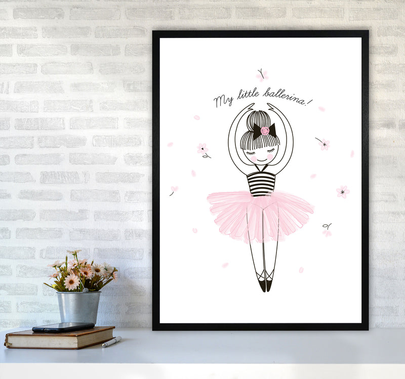 My Little Ballerina Framed Nursey Wall Art Print A1 White Frame