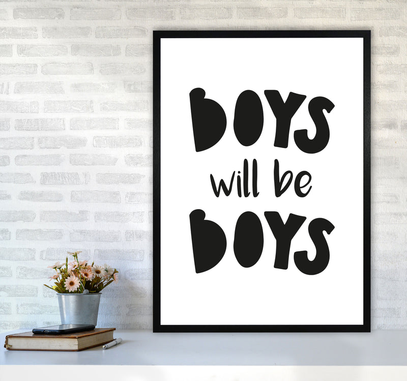 Boys Will Be Boys Framed Nursey Wall Art Print A1 White Frame