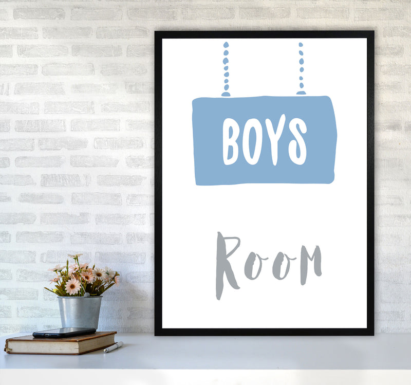 Boys Room Blue Framed Nursey Wall Art Print A1 White Frame