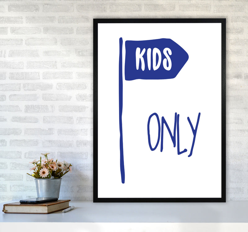 Kids Only Navy Framed Nursey Wall Art Print A1 White Frame