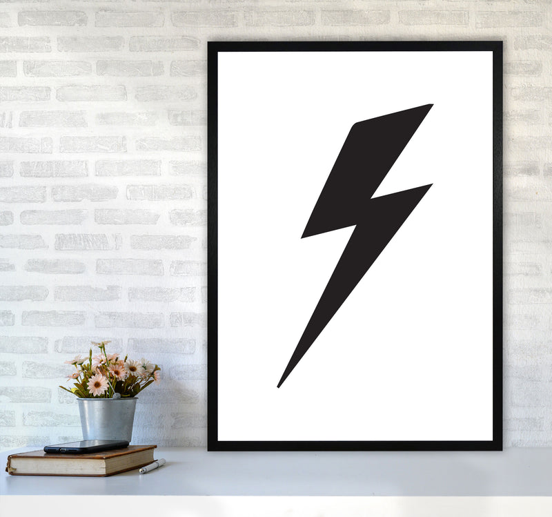 Lightning Bolt Framed Nursey Wall Art Print A1 White Frame