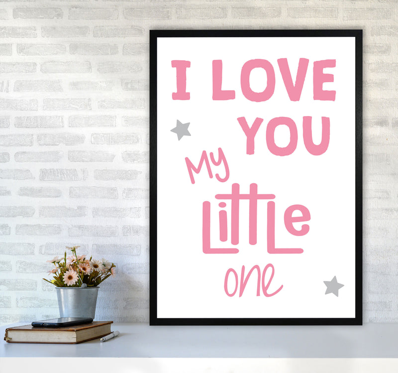 I Love You Little One Pink Framed Nursey Wall Art Print A1 White Frame