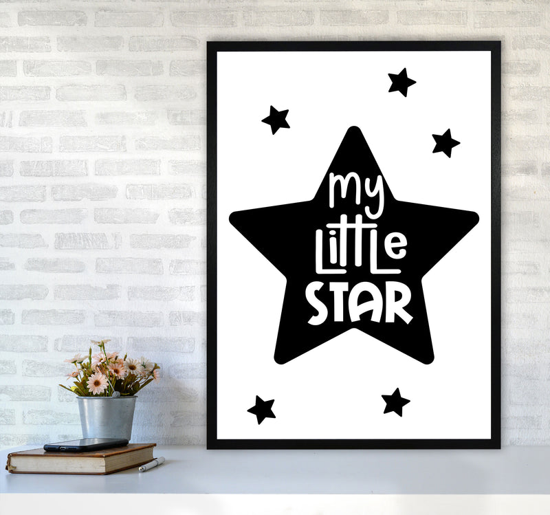 My Little Star Black Framed Nursey Wall Art Print A1 White Frame