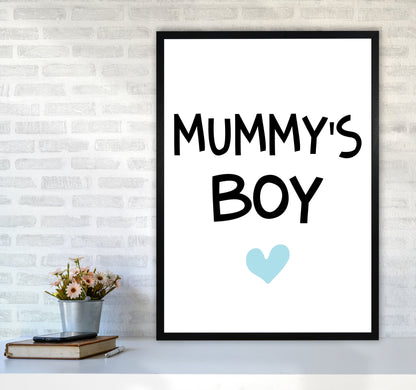 Mummy&#39;s Boy Blue Framed Nursey Wall Art Print A1 White Frame