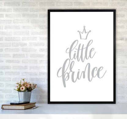 Little Prince Grey Framed Nursey Wall Art Print A1 White Frame