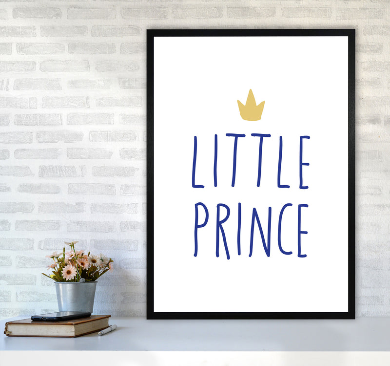 Little Prince Navy And Gold Framed Nursey Wall Art Print A1 White Frame