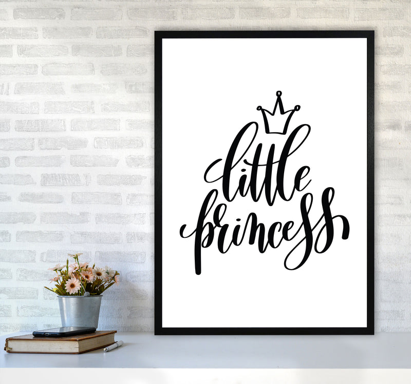 Little Princess Black Framed Nursey Wall Art Print A1 White Frame
