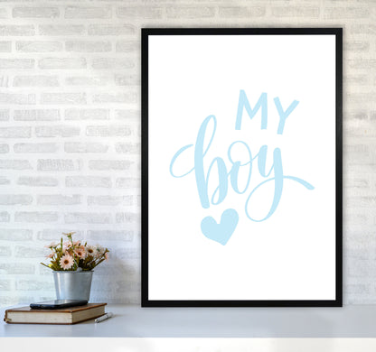 My Boy Blue Framed Nursey Wall Art Print A1 White Frame