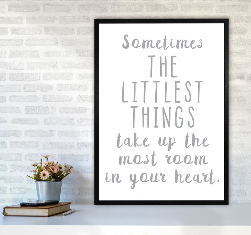 The Littlest Things Grey Modern Print A1 White Frame