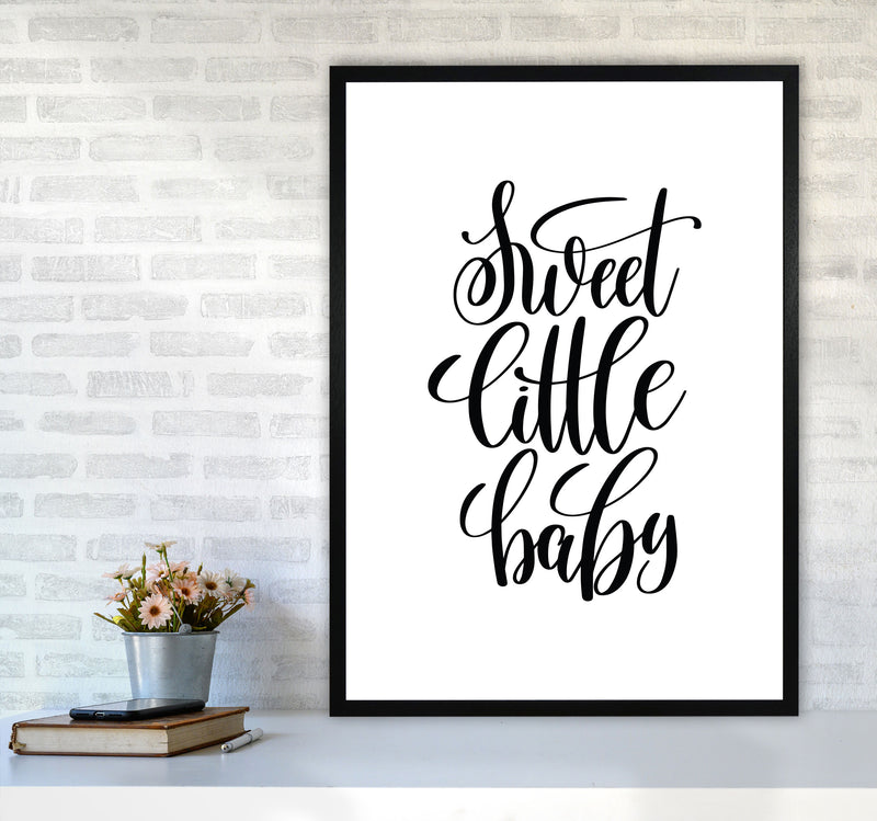 Sweet Little Baby Black Framed Nursey Wall Art Print A1 White Frame