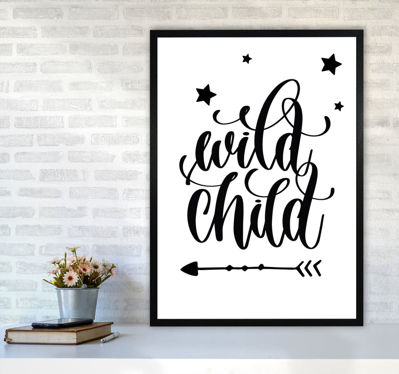 Wild Child Black Framed Nursey Wall Art Print A1 White Frame
