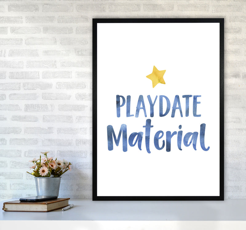 Playdate Material Watercolour Modern Print A1 White Frame