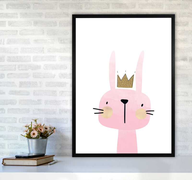 Scandi Bunny Watercolour Framed Nursey Wall Art Print A1 White Frame