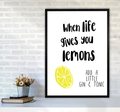 Humorous Gin Sayings Multi Set Kitchen Typography Wall Art A1 White Frame