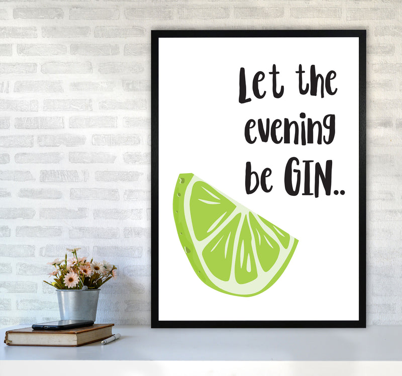 Let The Evening BeGIN Modern Print, Framed Kitchen Wall Art A1 White Frame